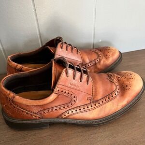 Ecco Wingtip Dress Derby Shoes Brogues US10-10.5 Dark Academia Heritage Menswear